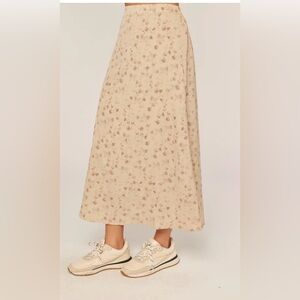 NWT Roolee Floral Beige Midi Skirt - Sz S